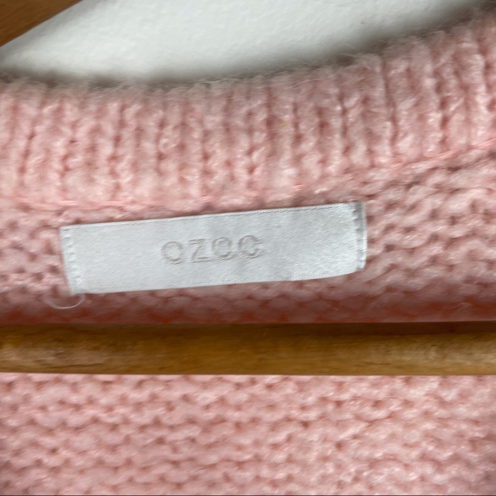 O.Z.O.C Baby Pink Heavy Knit Cardigan Sweater - Picture 7 of 7
